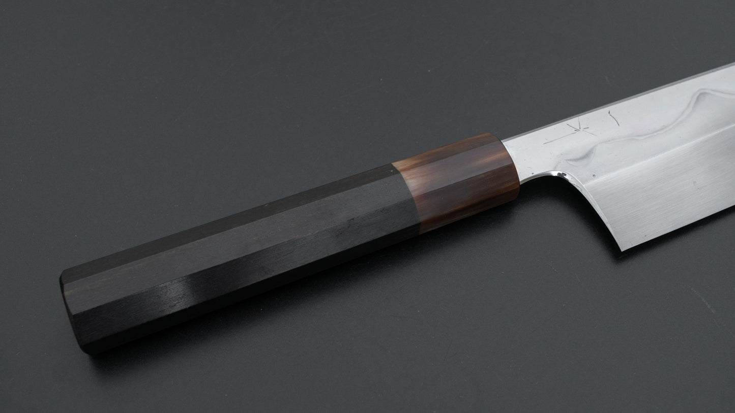 Hitohira Togashi White #1 Fuji Mizu Honyaki Gyuto 240mm Taihei Ebony Handle (#099/ Saya)