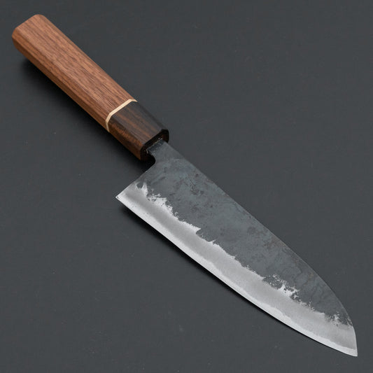 Hitohira Tosa Kurouchi White #2 Santoku 165mm Walnut Handle (Ziricote Ferrule)