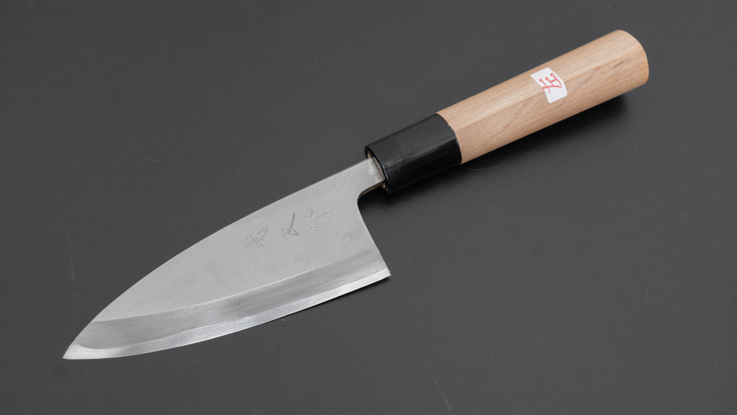 Morihei Yoshitomo Left-Handed Deba 105mm Poplar Handle - HITOHIRA