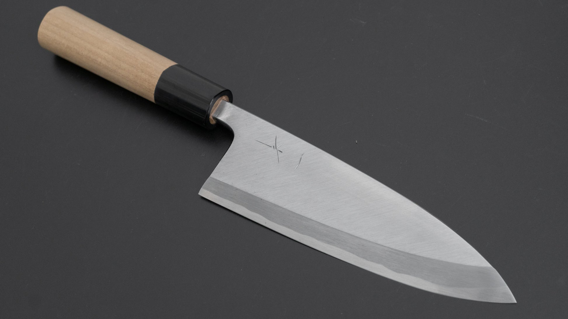 Hitohira Tanaka Manzo Blue #1 Deba 150mm Ho Wood Handle (D-Shape/ Saya) - HITOHIRA