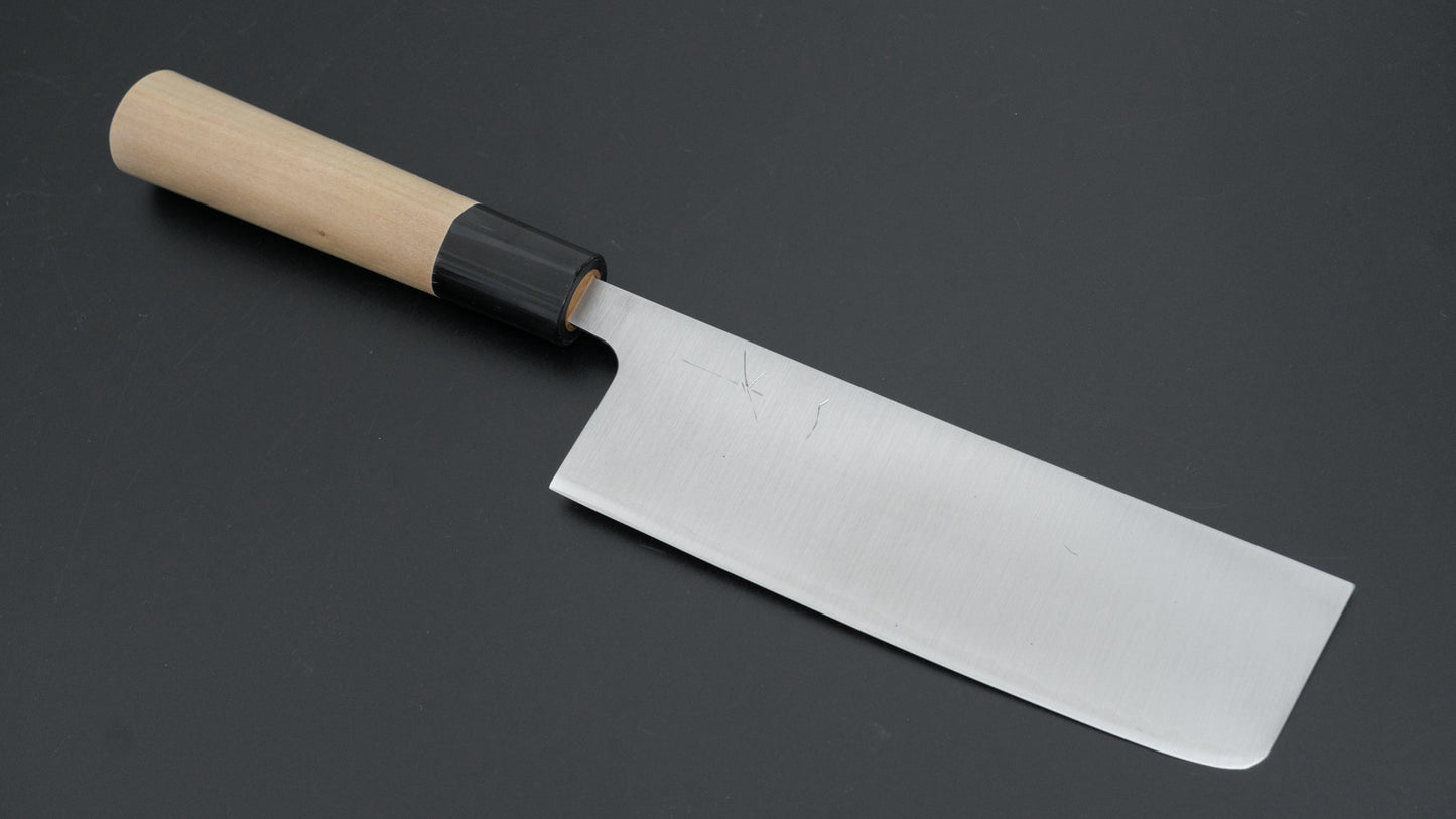 Hitohira Futana Stainless Migaki Nakiri 165mm Ho Wood Handle (D-Shape)