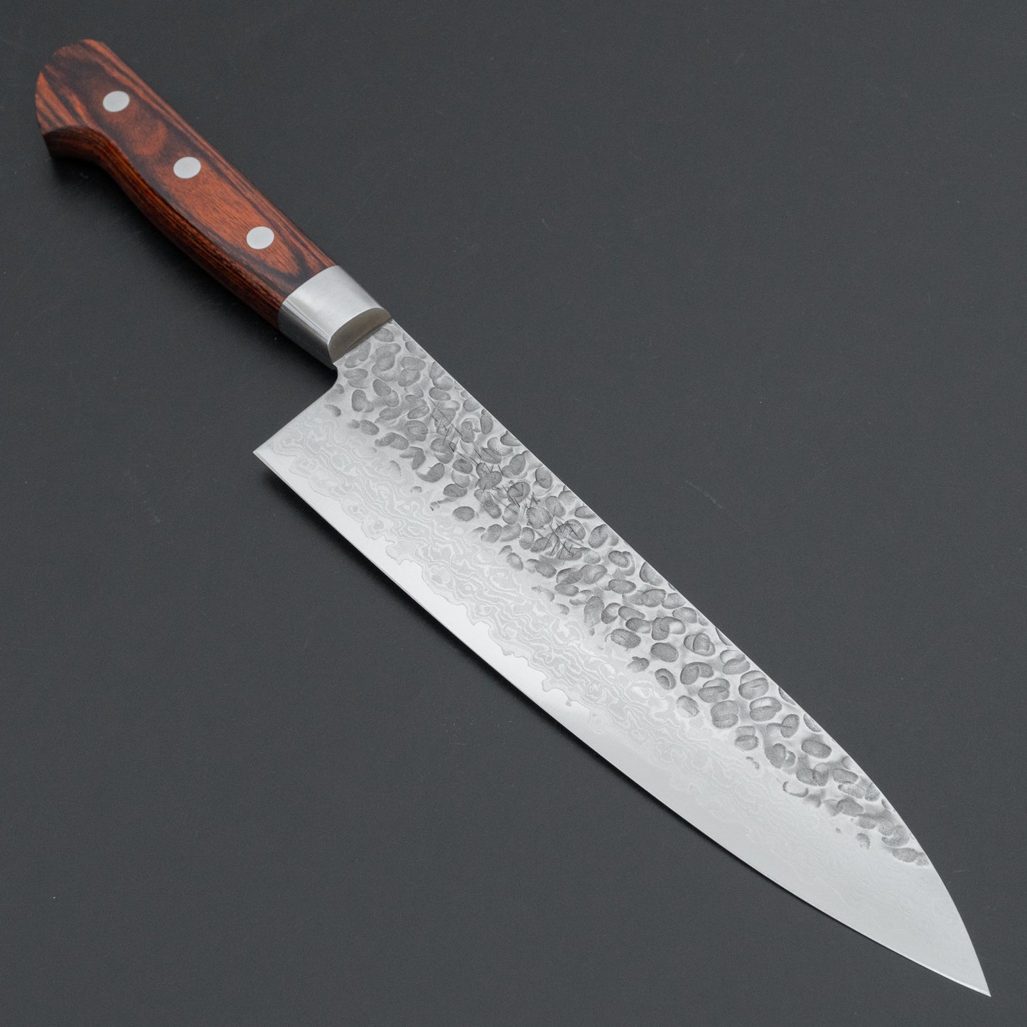 Hitohira Imojiya ST Tsuchime Damascus Gyuto 210mm Imitation Mahogany Handle (Yo)