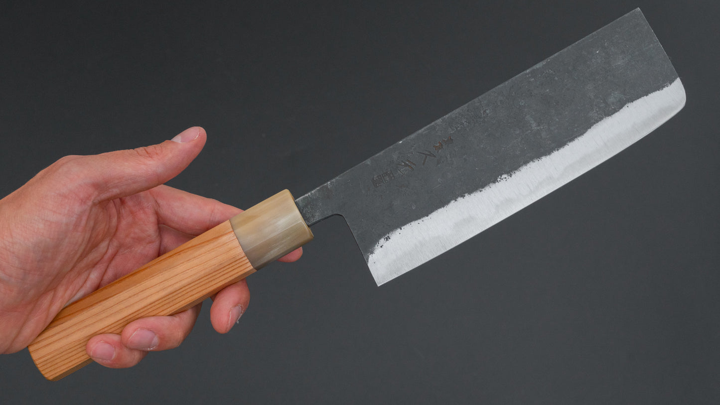 Morihei Hisamoto Kurouchi White #1 Nakiri 165mm Yakusugi Cedar Handle