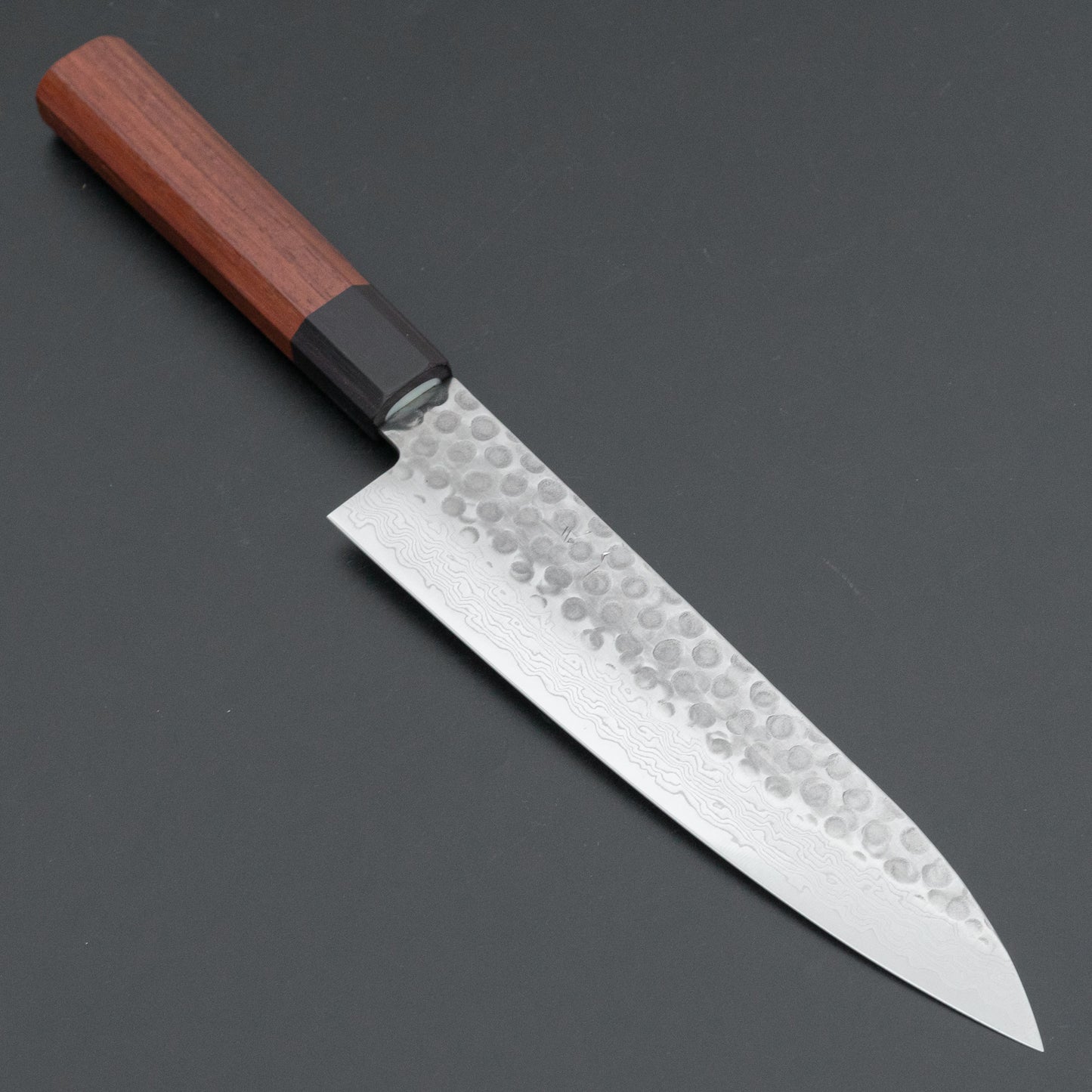 Hitohira HG Tsuchime Damascus Gyuto 180mm Rosewood Handle (Original Handle)