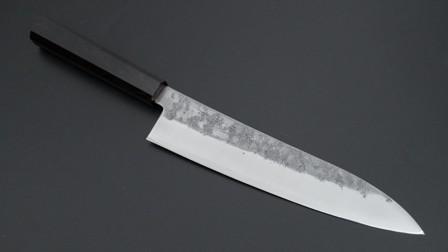 Hitohira Imojiya TH Silver #3 Nashiji Gyuto 210mm Ebony Handle