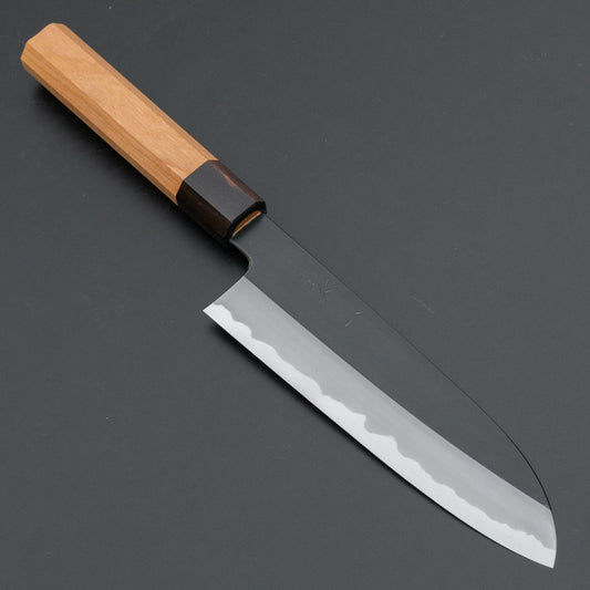 Hitohira Kikuchiyo Kyuzo Blue #2 Kurouchi Santoku 180mm Cherry Wood Handle