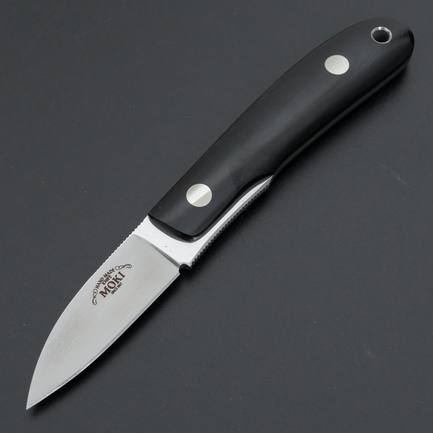 MOKI Banff Fixed Blade Short Linen Micarta Handle