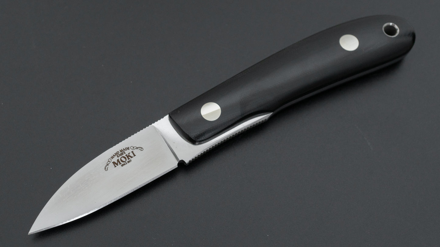 MOKI Banff Fixed Blade Short Linen Micarta Handle