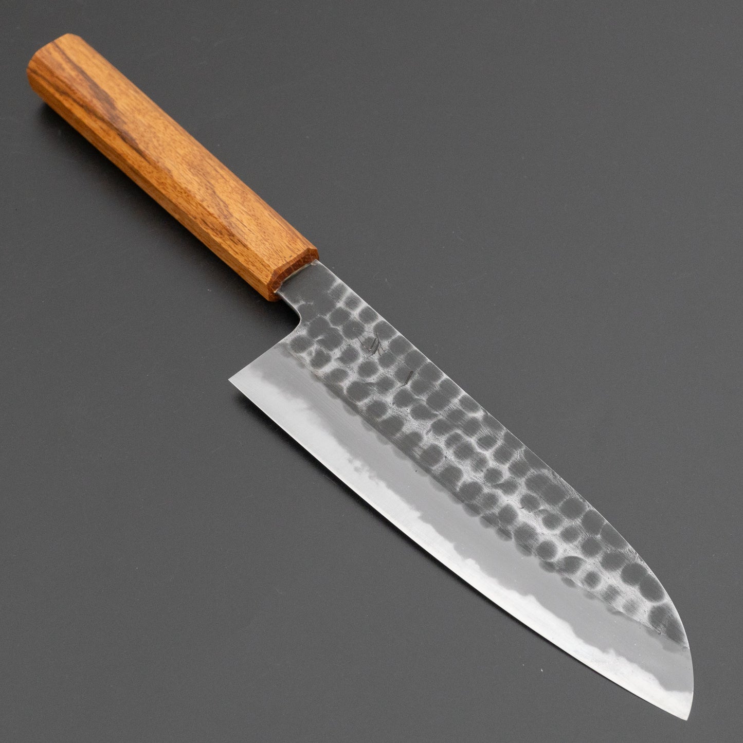 Hitohira Hinode Tsuchime White #2 Santoku 180mm Oak Handle (#10)