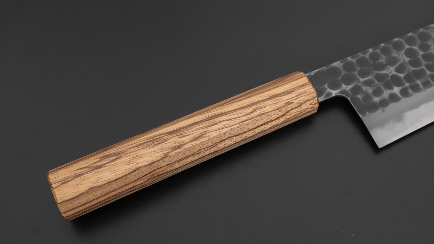 Hitohira Hinode Tsuchime White #2 Gyuto 240mm Zebrawood Handle (#14)