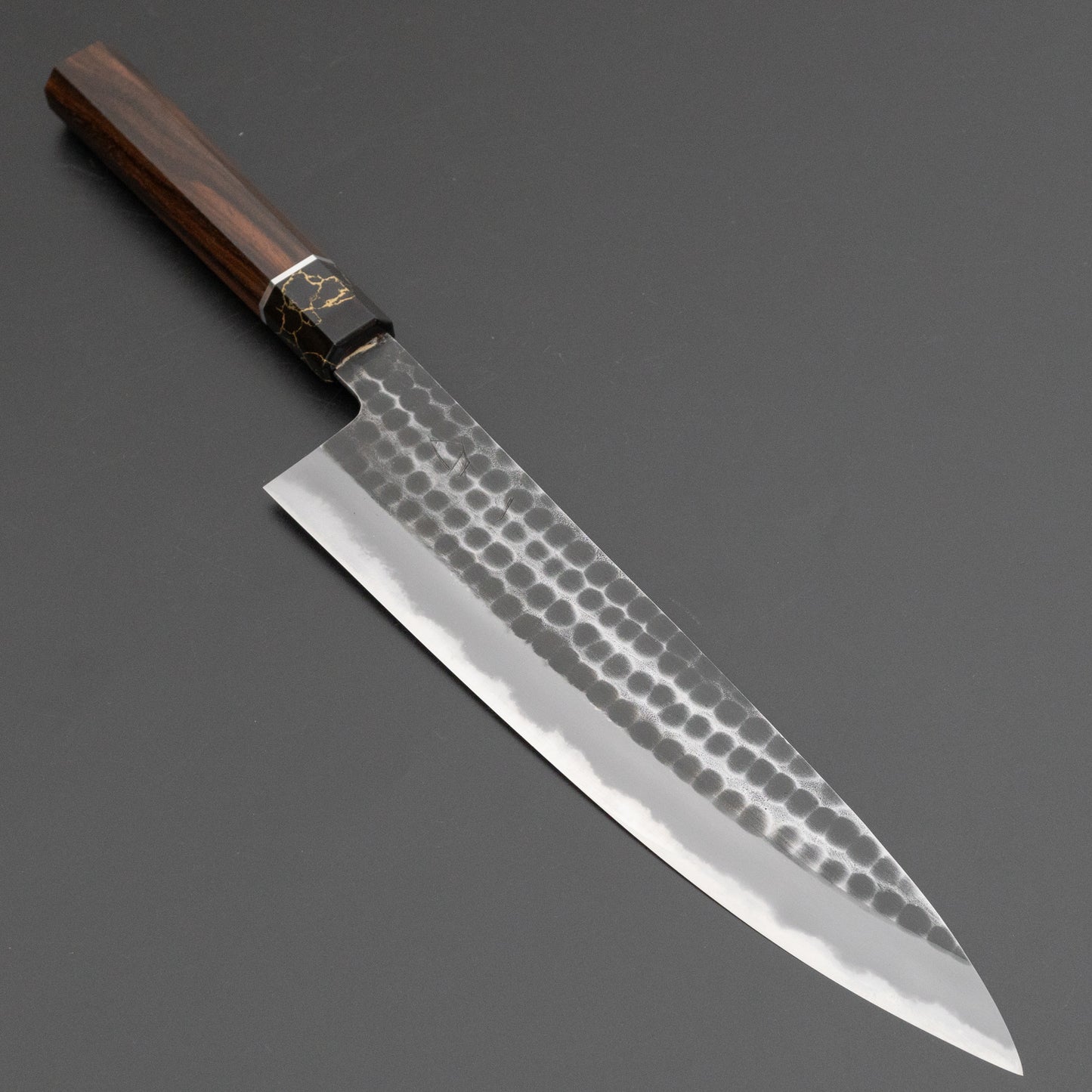 Hitohira Hinode Tsuchime White #2 Gyuto 240mm Ebony Handle (#15)