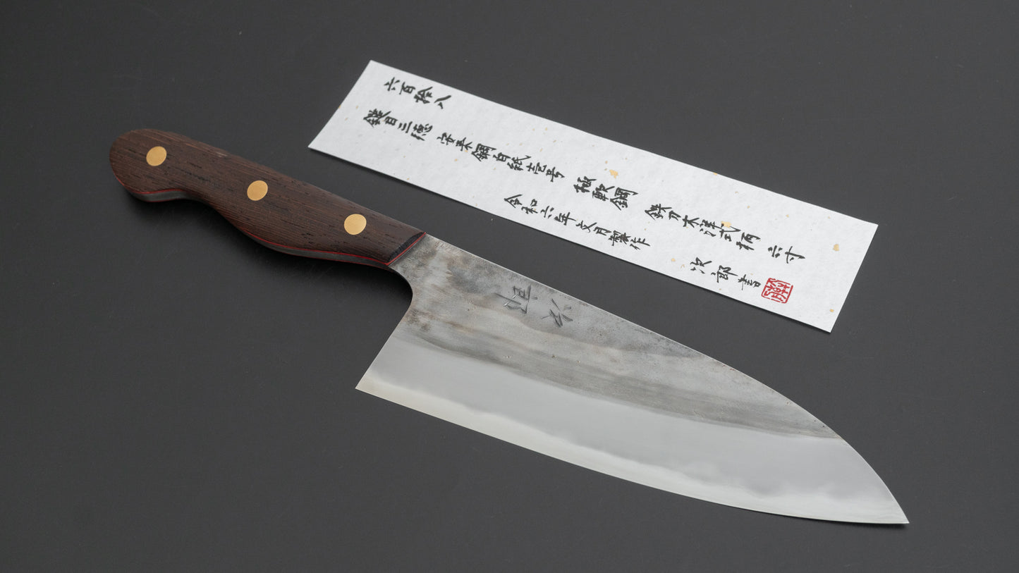 Jiro Tsuchime Yo Santoku 180mm Tagayasan Handle (#618)