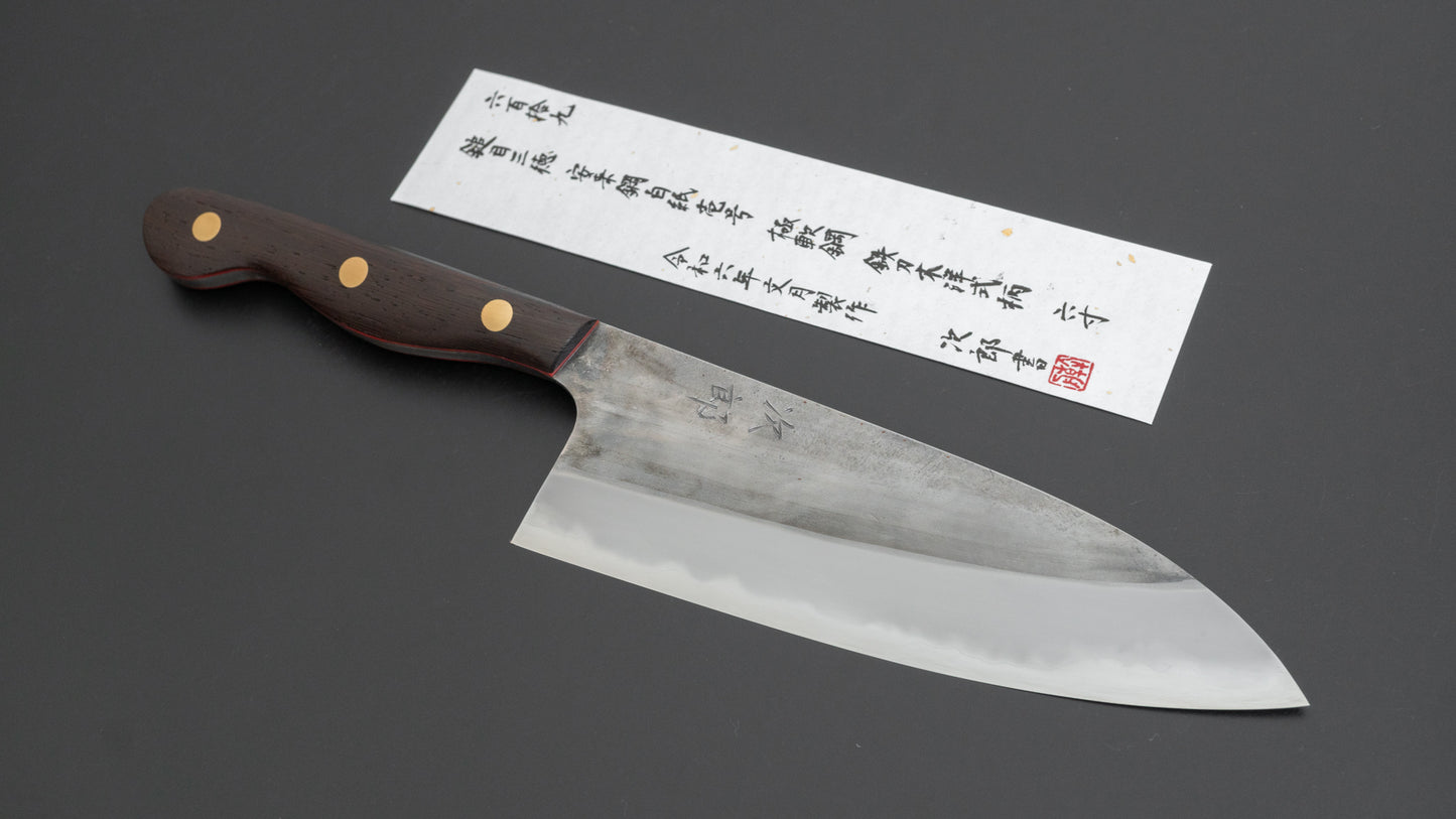 Jiro Tsuchime Yo Santoku 180mm Tagayasan Handle (#619)