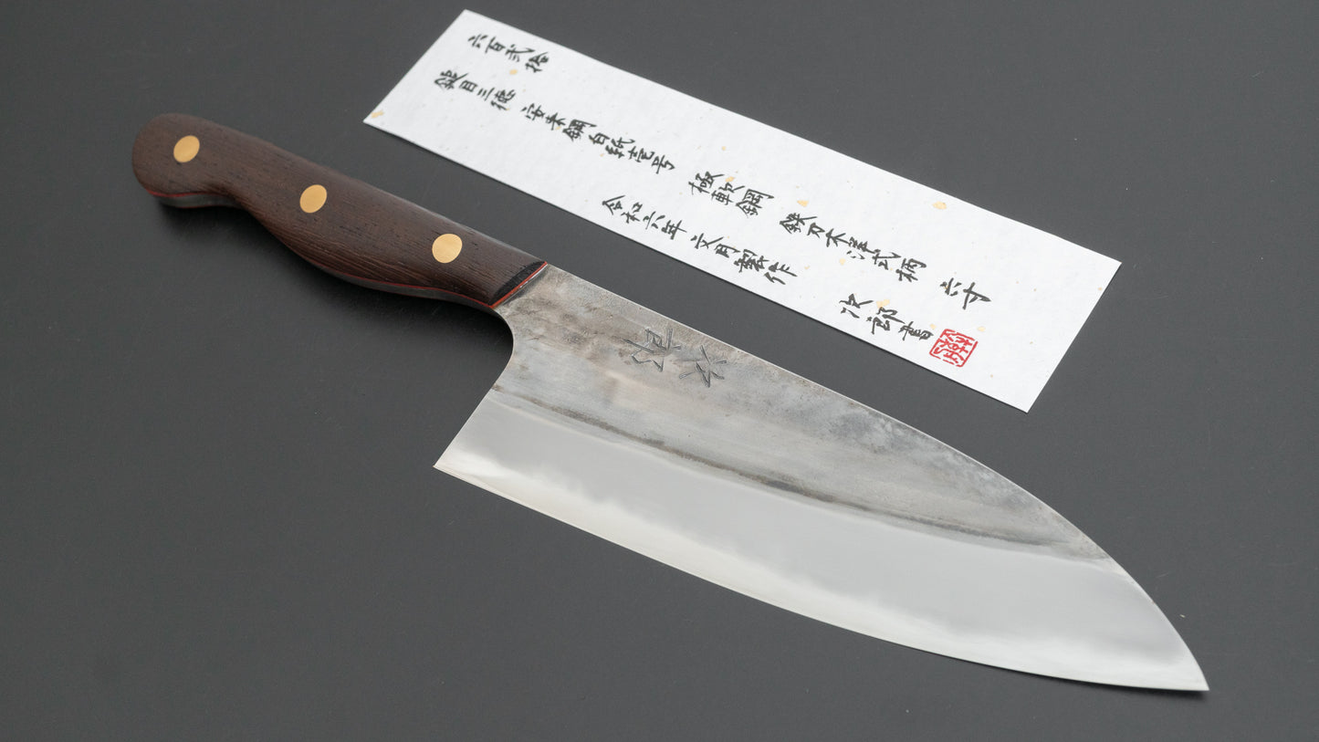 Jiro Tsuchime Yo Santoku 180mm Tagayasan Handle (#620)