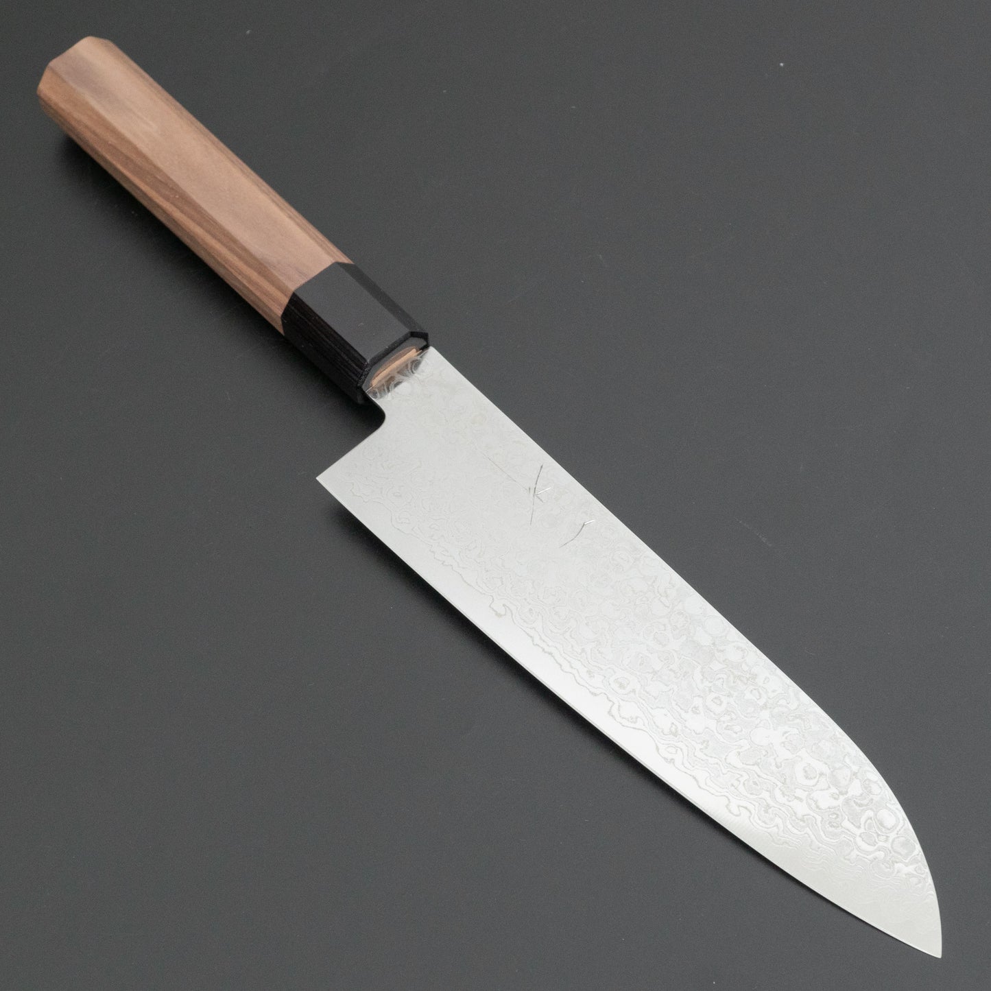 Hitohira HG Damascus Santoku Walnut Handle