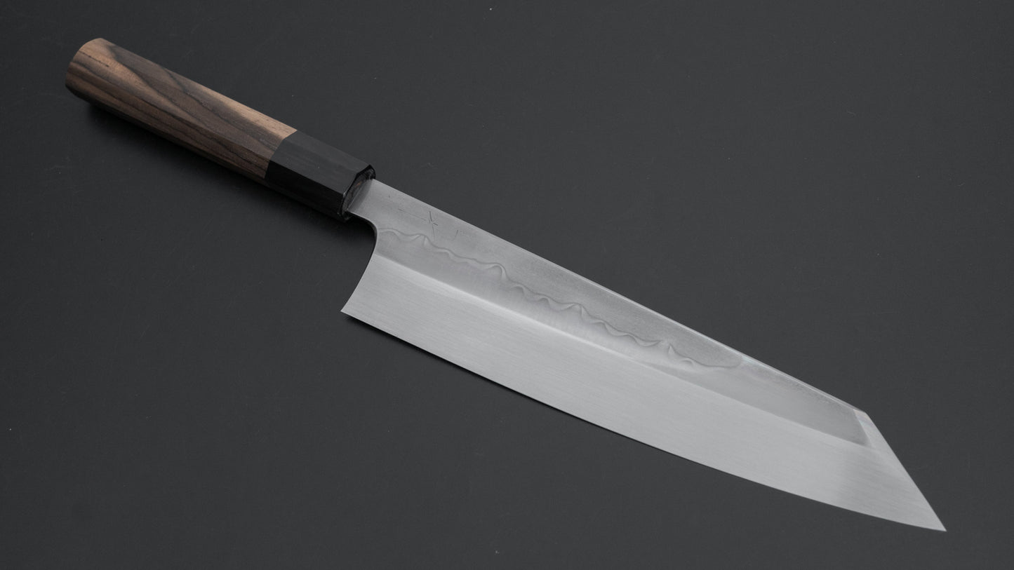 Hitohira Togashi White #1 Sanbonsugi Mizu Honyaki Kiritsuke Gyuto 240mm Kurokaki Persimmon Handle (#104/ Saya)