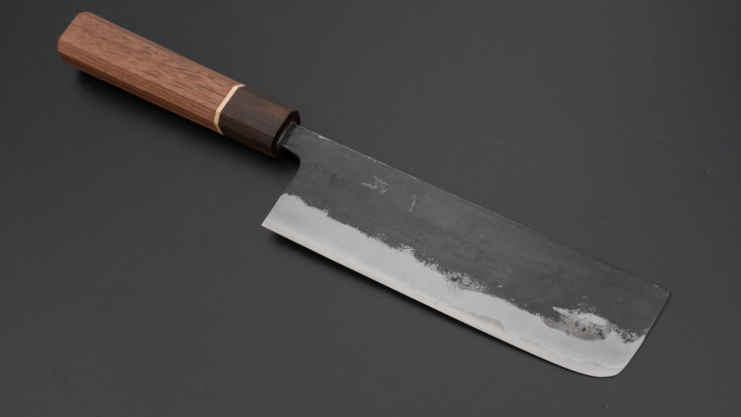 Hitohira Blue #1 Kurouchi Nakiri 165mm Walnut Handle