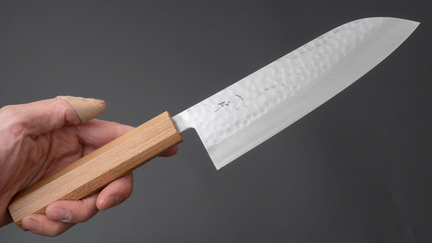 Hitohira NM Tsuchime Santoku 170mm Enju Handle - HITOHIRA