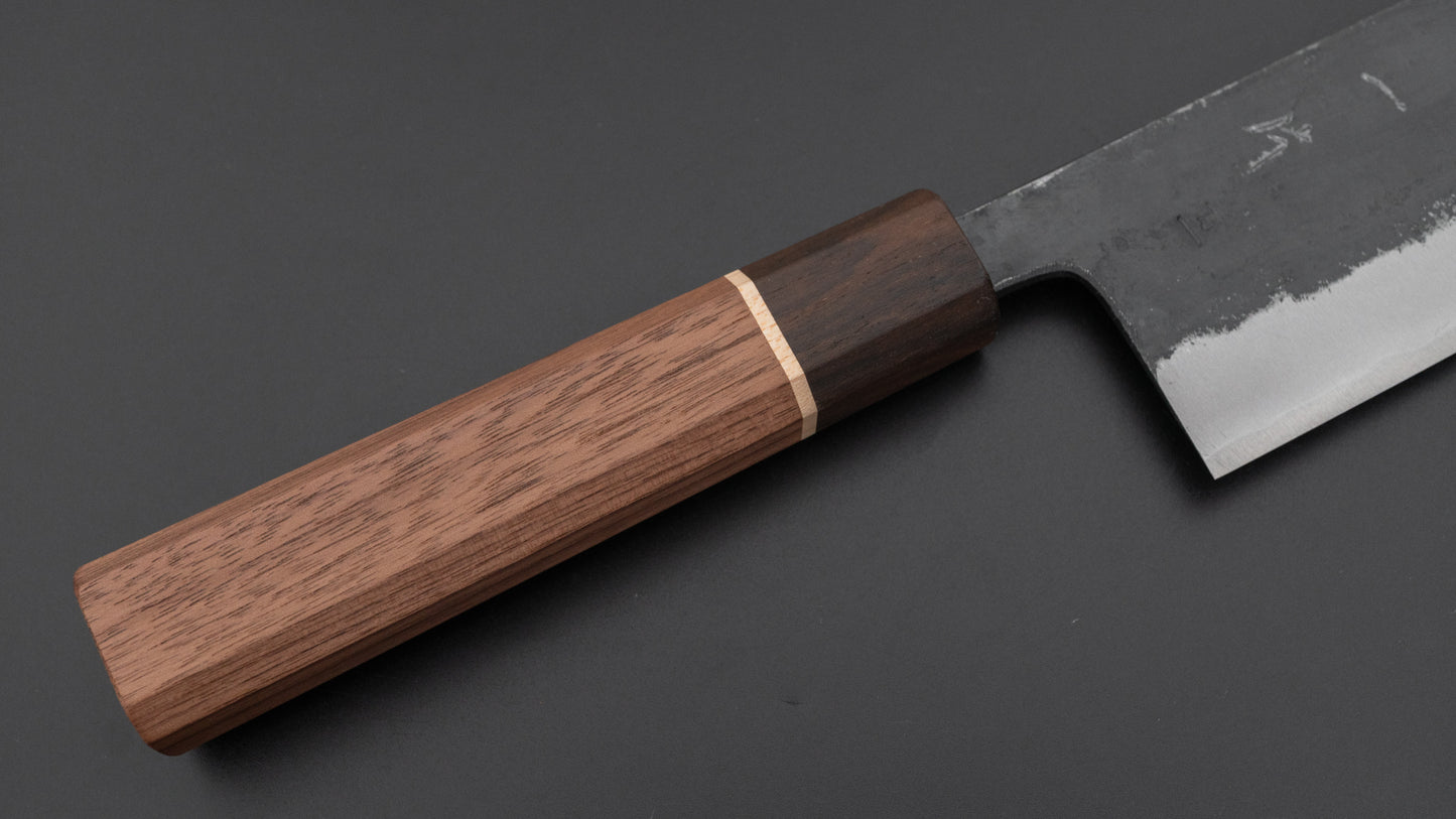 Hitohira Blue #1 Kurouchi Nakiri 165mm Walnut Handle