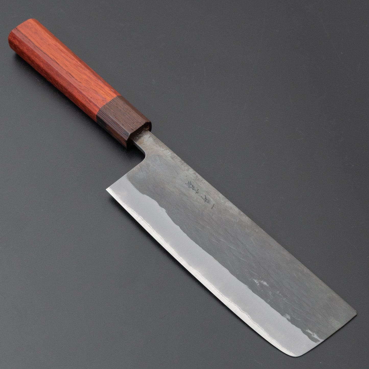 Hitohira TD Blue #2 Stainless Clad Kurouchi Nakiri 165mm Padauk Handle - HITOHIRA