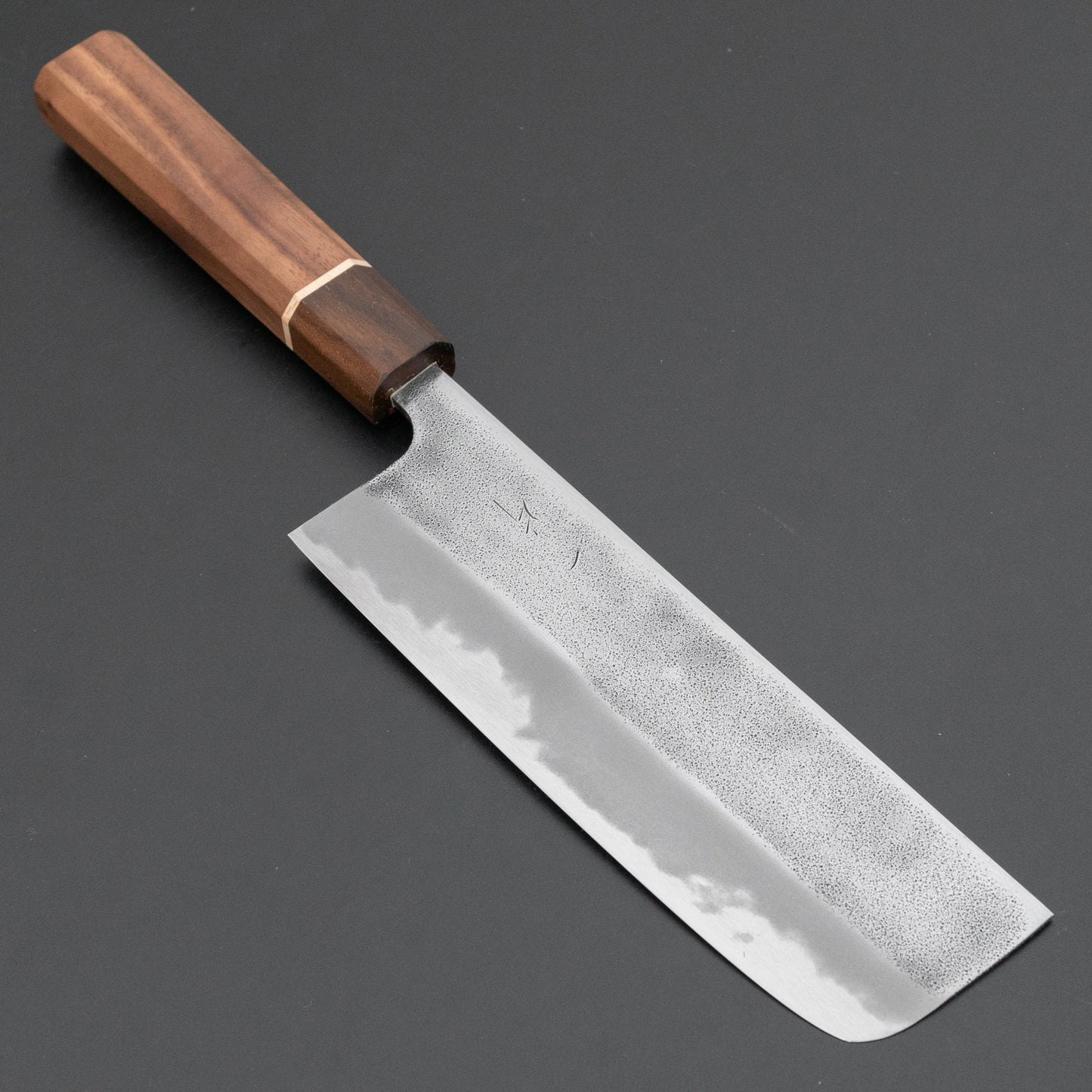 Hitohira YG Nashiji White #2 Nakiri 165mm Walnut Handle (Ziricote Ferrule)