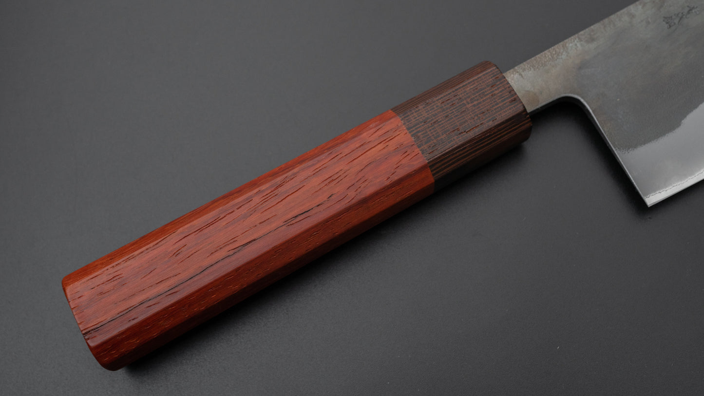 Hitohira TD Blue #2 Stainless Clad Kurouchi Nakiri 165mm Padauk Handle - HITOHIRA