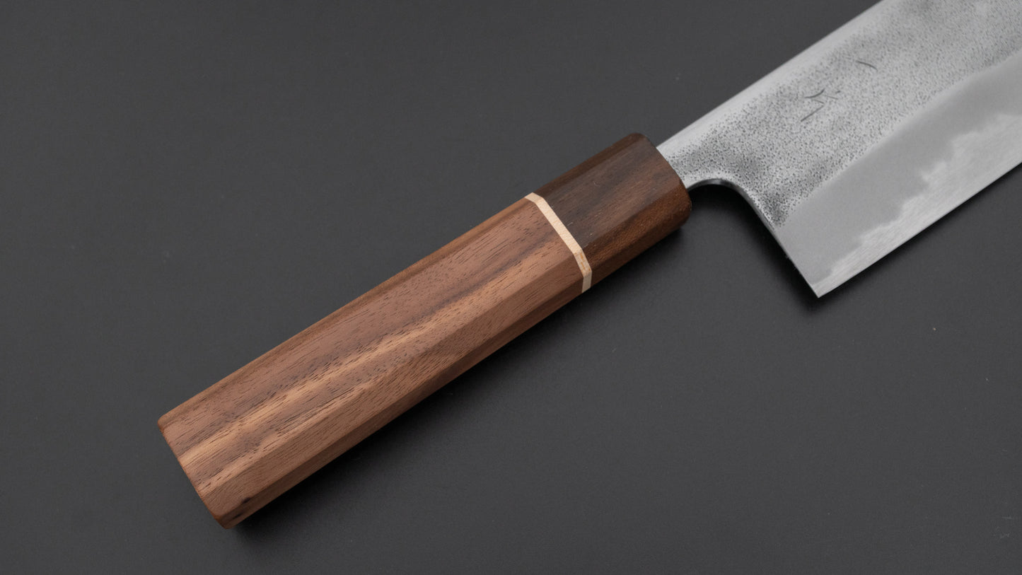 Hitohira YG Nashiji White #2 Nakiri 165mm Walnut Handle (Ziricote Ferrule)