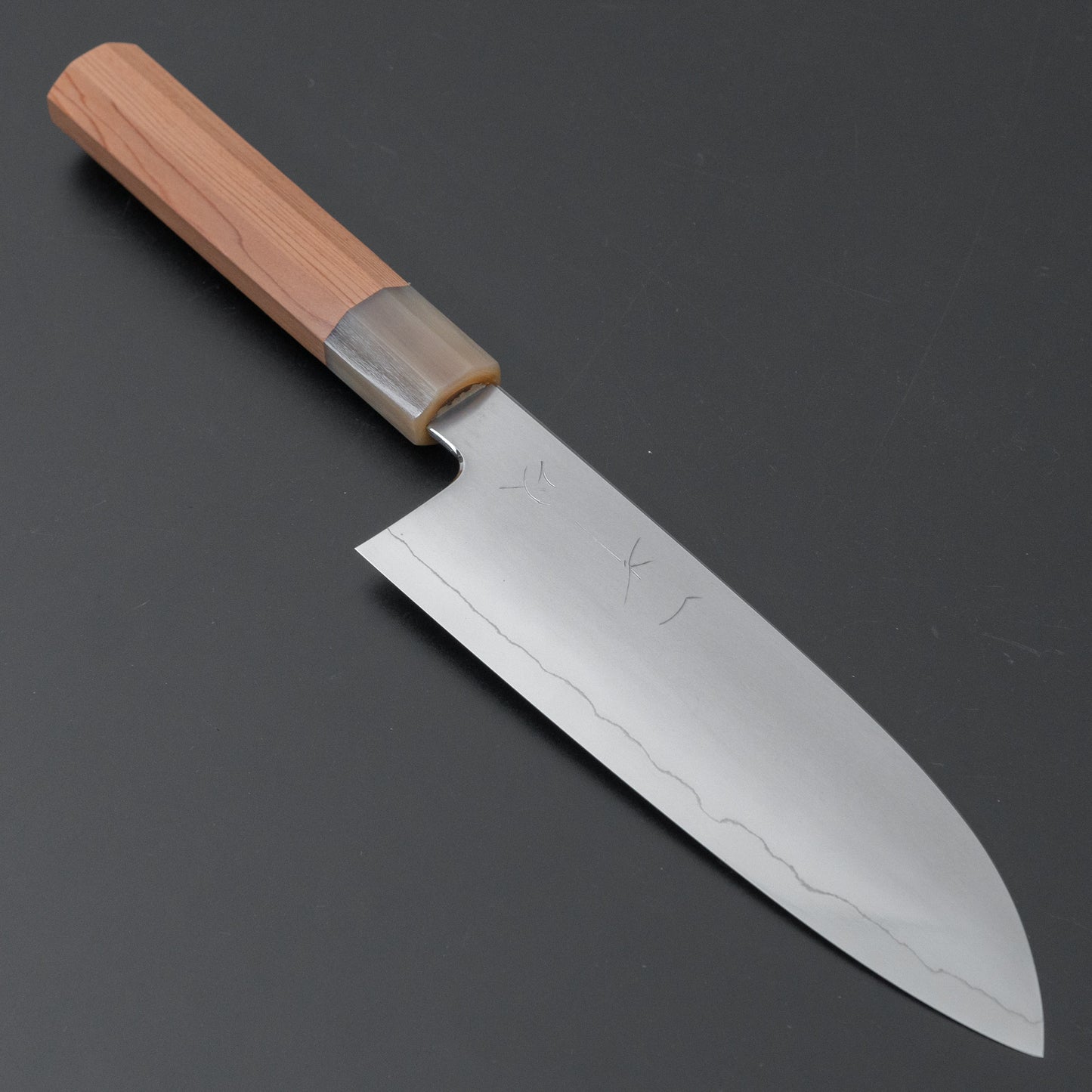 Hitohira Kikuchiyo Izo Silver #3 Santoku Yakusugi Cedar Handle - HITOHIRA