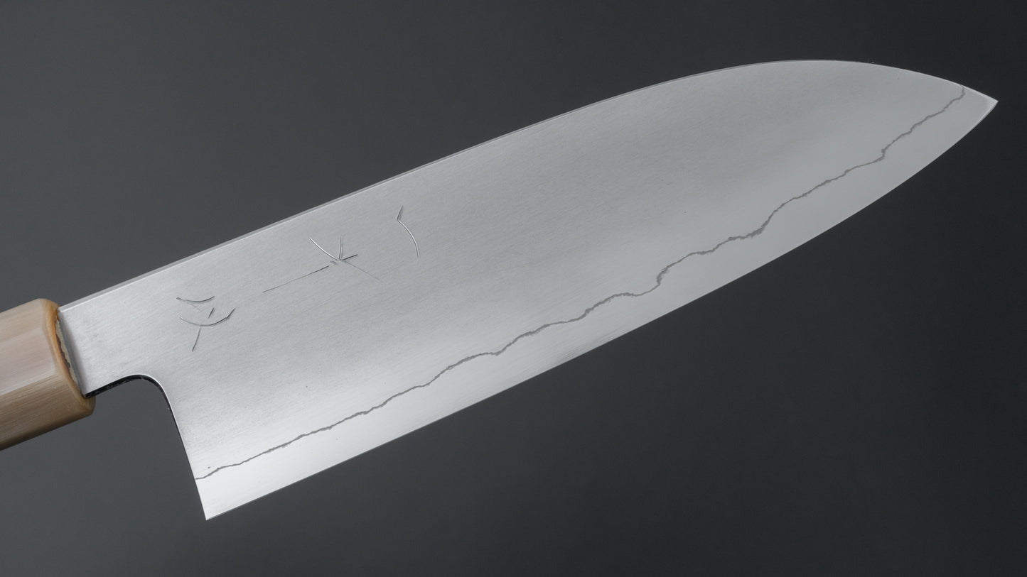 Hitohira Kikuchiyo Izo Silver #3 Santoku Yakusugi Cedar Handle - HITOHIRA