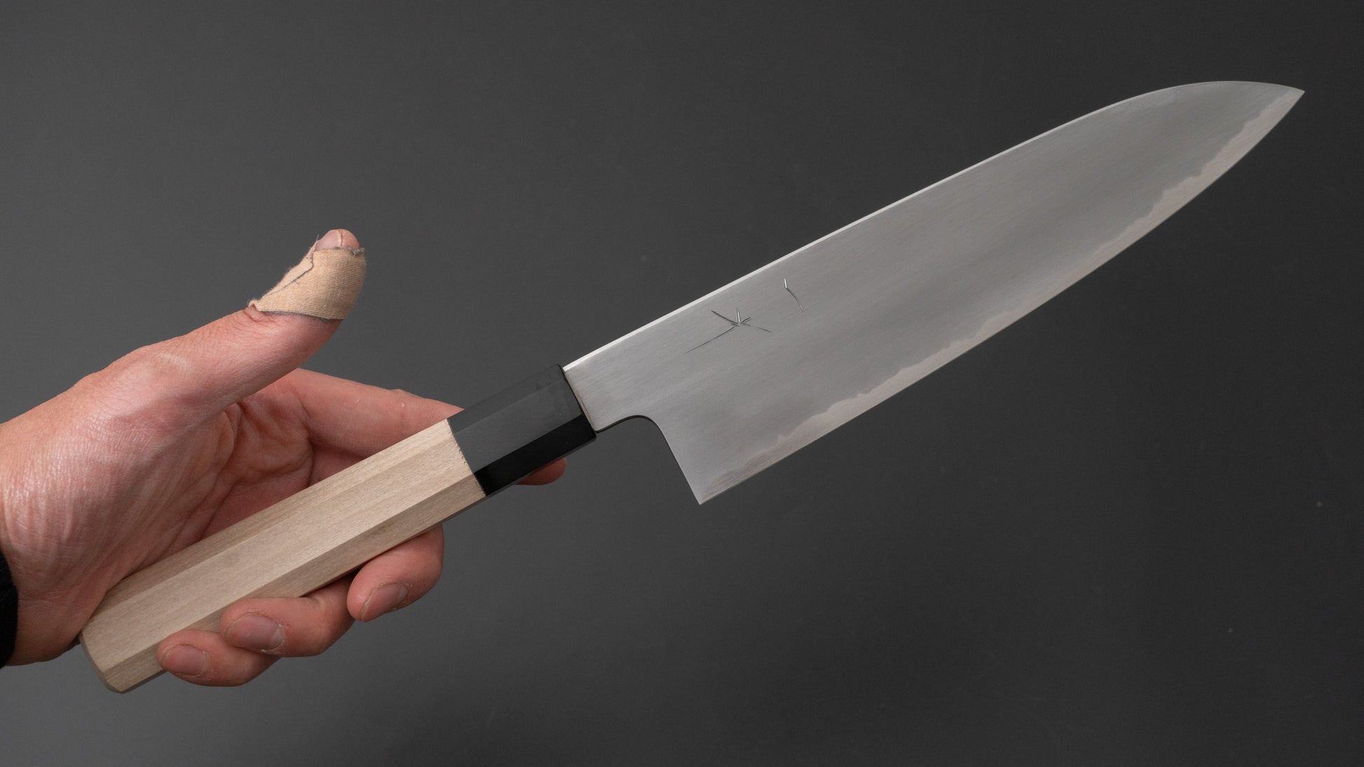 Hitohira Gorobei Rikichi White #2 Kasumi Gyuto 210mm Ho Wood Handle - HITOHIRA