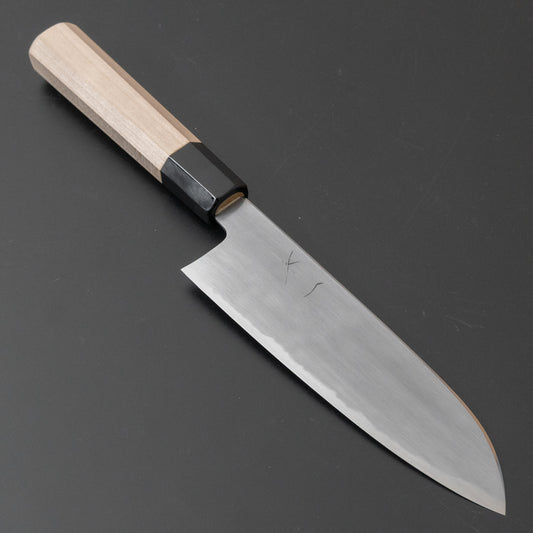 Hitohira Gorobei Rikichi Blue #2 Kasumi Santoku Ho Wood Handle - HITOHIRA