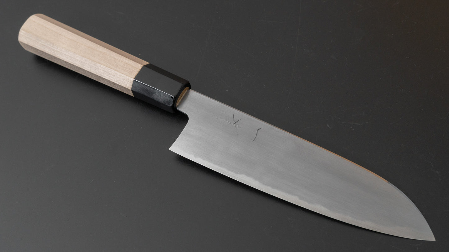 Hitohira Gorobei Rikichi Blue #2 Kasumi Santoku Ho Wood Handle - HITOHIRA