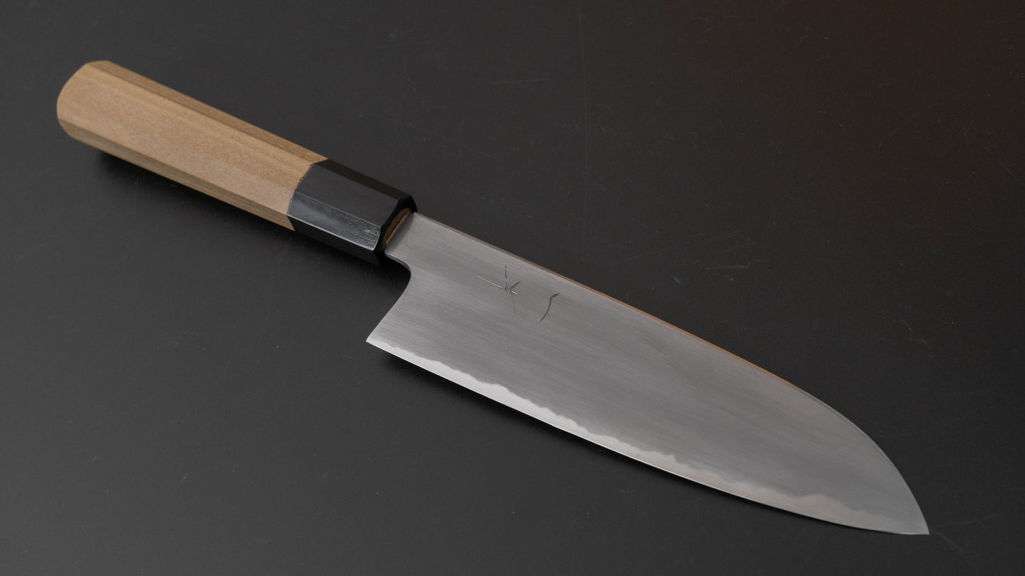 Hitohira Gorobei Rikichi White #2 Kasumi Santoku Ho Wood Handle - HITOHIRA