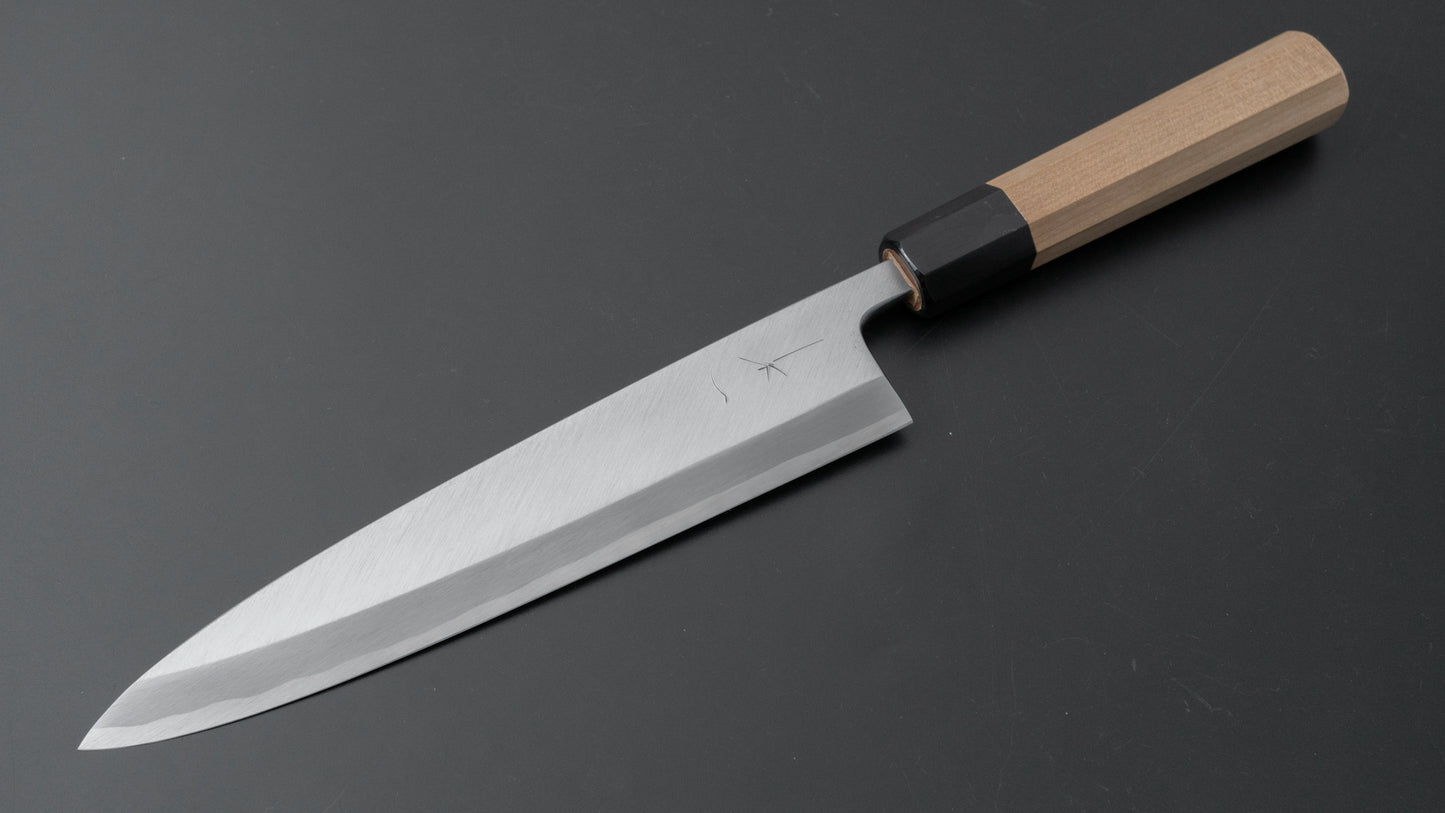 Hitohira Kikuchiyo Manzo White #3 Left-Handed Mioroshi Deba 210mm Ho Wood Handle - HITOHIRA