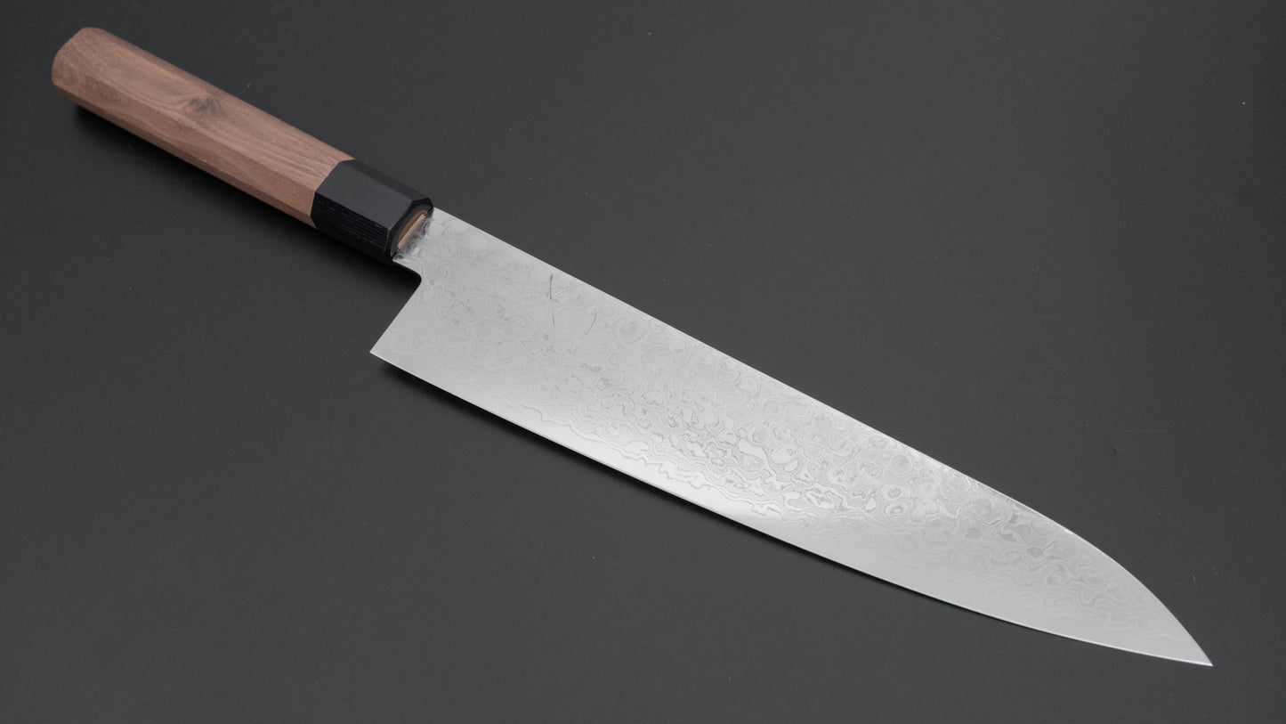 Hitohira HG Damascus Gyuto 240mm Walnut Handle