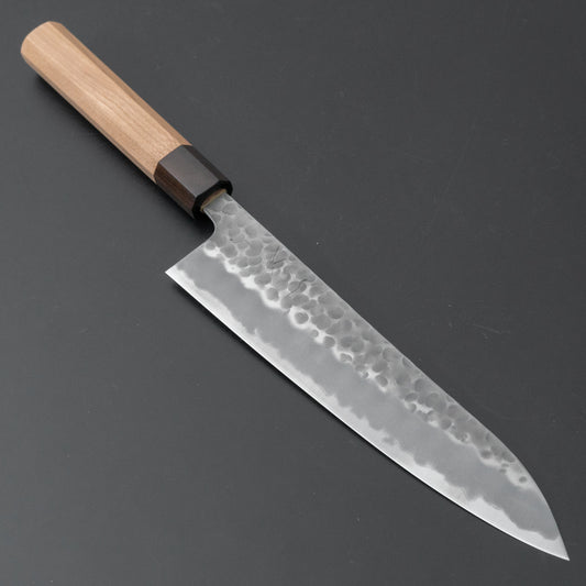 Hitohira Futana White #2 Migaki Tsuchime Gyuto 210mm Cherry Wood Handle - HITOHIRA