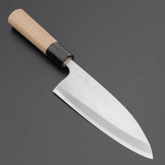 Hitohira Manzo Silver #3 Deba 165mm Ho Wood Handle (D-Shape/ Saya)