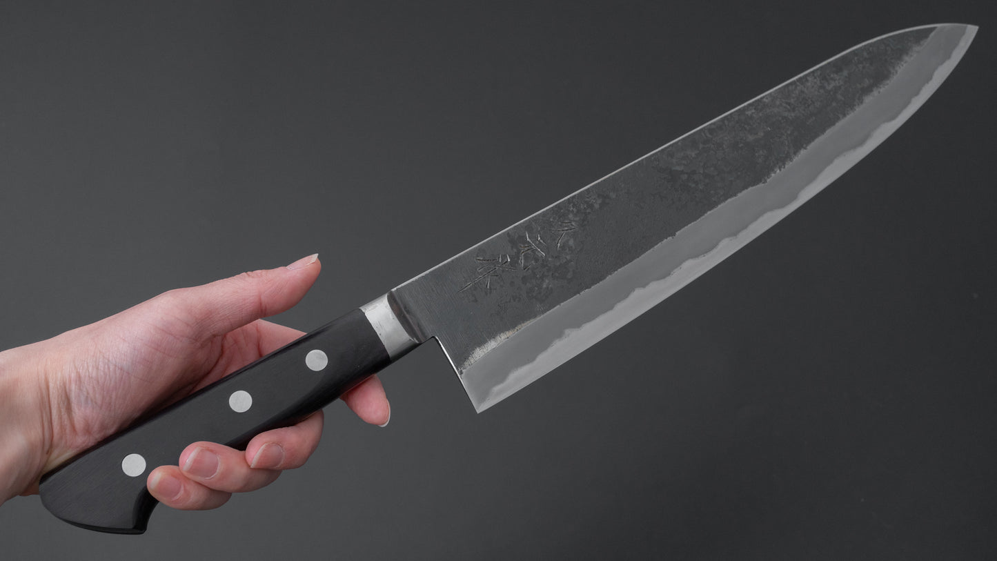 Morihei Hisamoto Kurouchi White #1 Gyuto 300mm Pakka Handle (Thick/ Fine Finish) - HITOHIRA