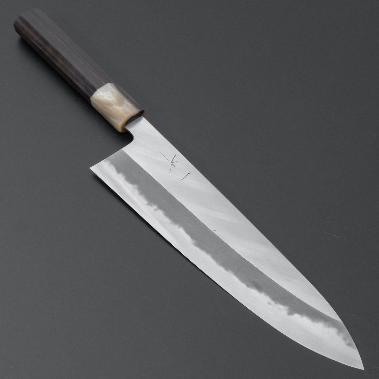 Hitohira Tanaka Kyuzo Blue #1 Migaki Gyuto 240mm Taihei Makassar Ebony Handle (Extra Height) - HITOHIRA