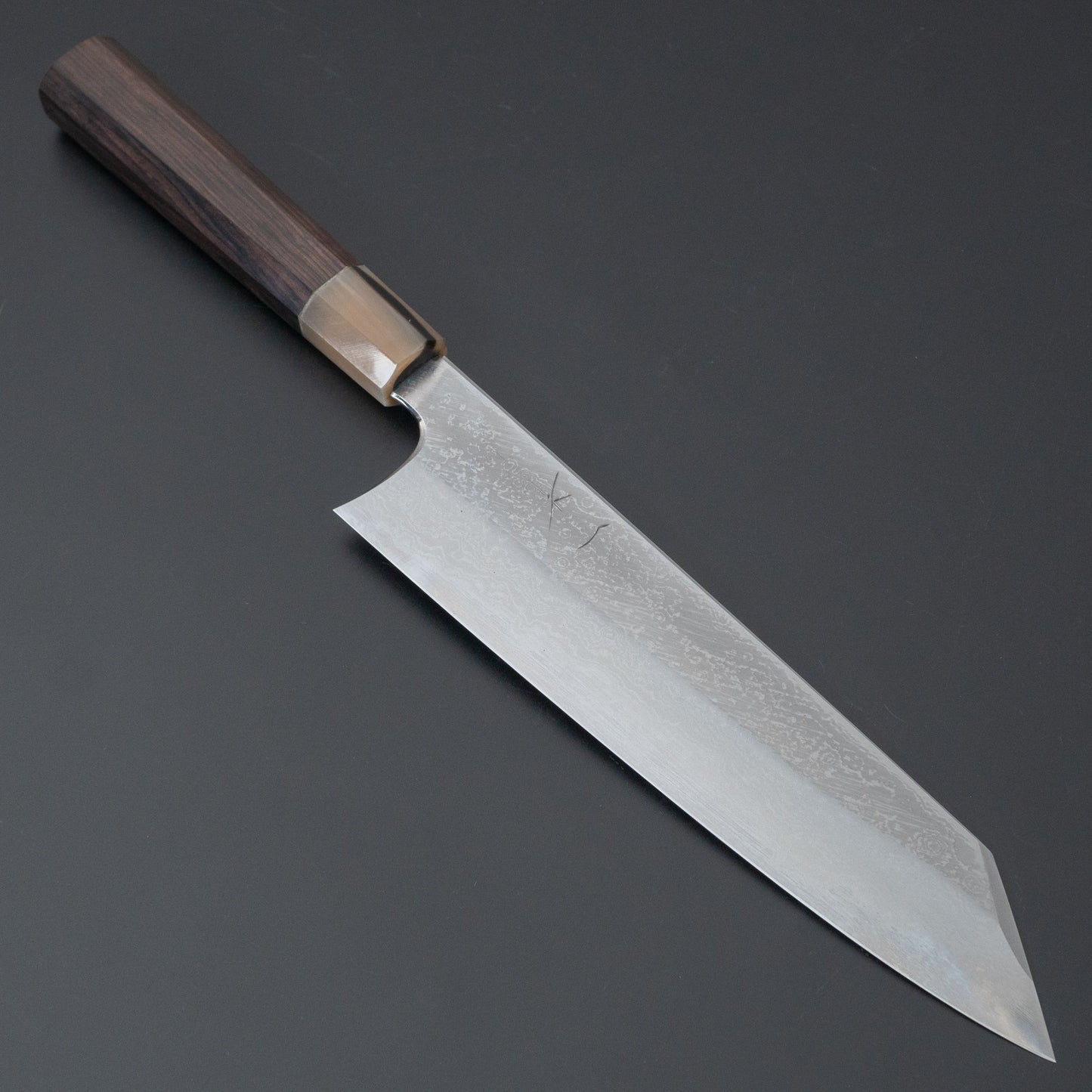 Hitohira Togashi White #1 Damascus Wide-Bevel Kiritsuke Gyuto 240mm Ebony Handle - HITOHIRA