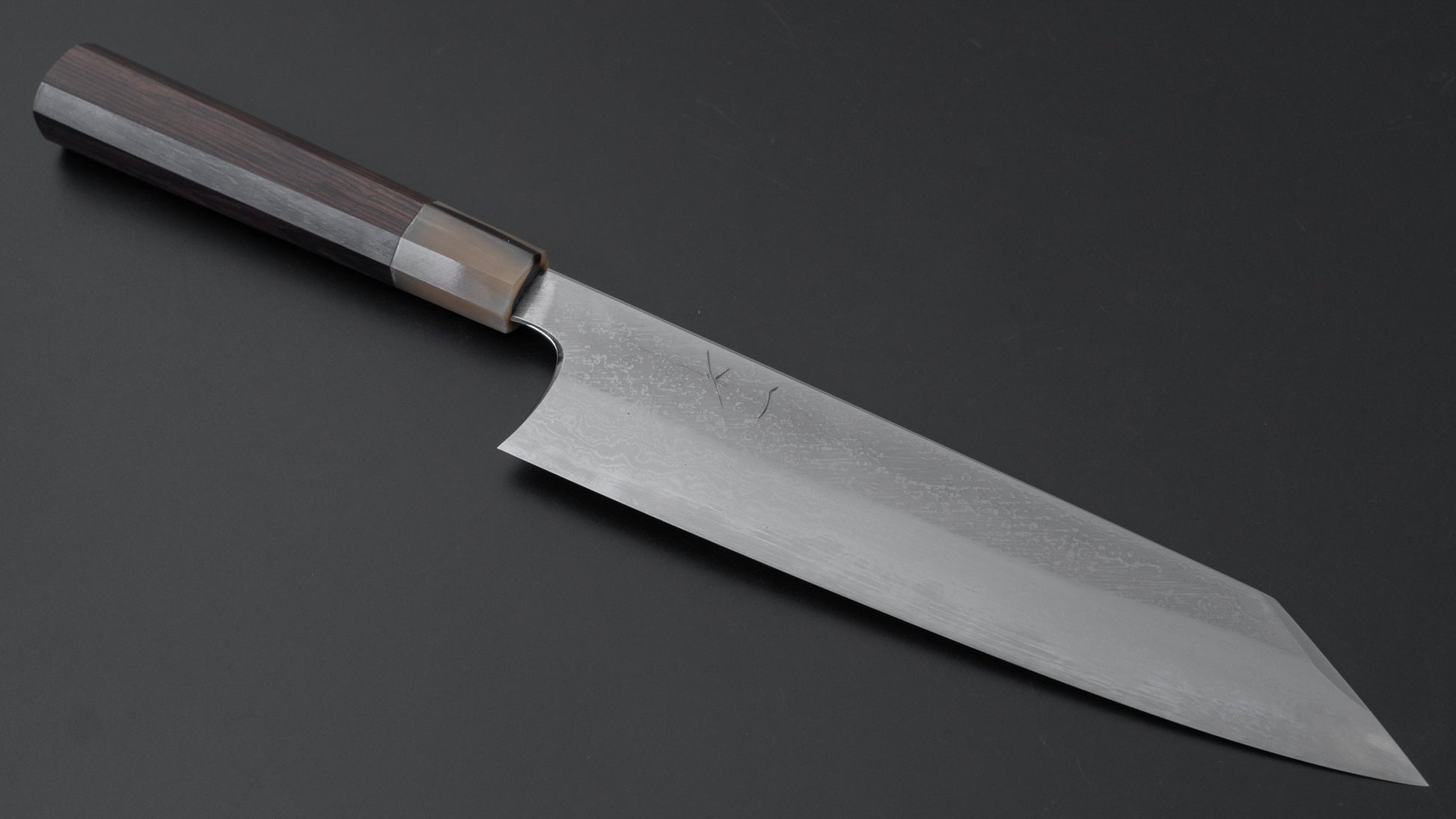 Hitohira Togashi White #1 Damascus Wide-Bevel Kiritsuke Gyuto 240mm Ebony Handle - HITOHIRA