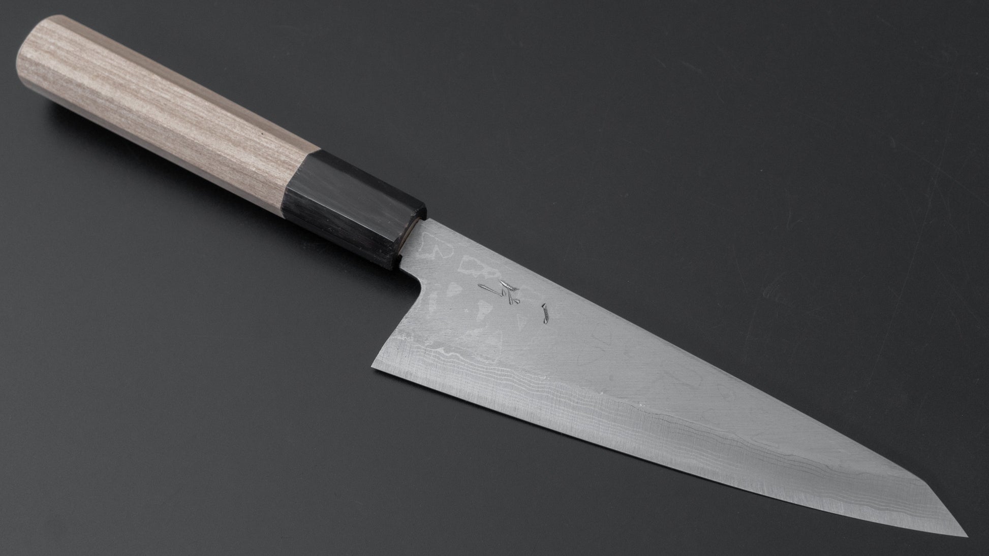 Hitohira White #2 Damascus Single-Bevel Honesuki Kaku 150mm Ho Wood Handle - HITOHIRA