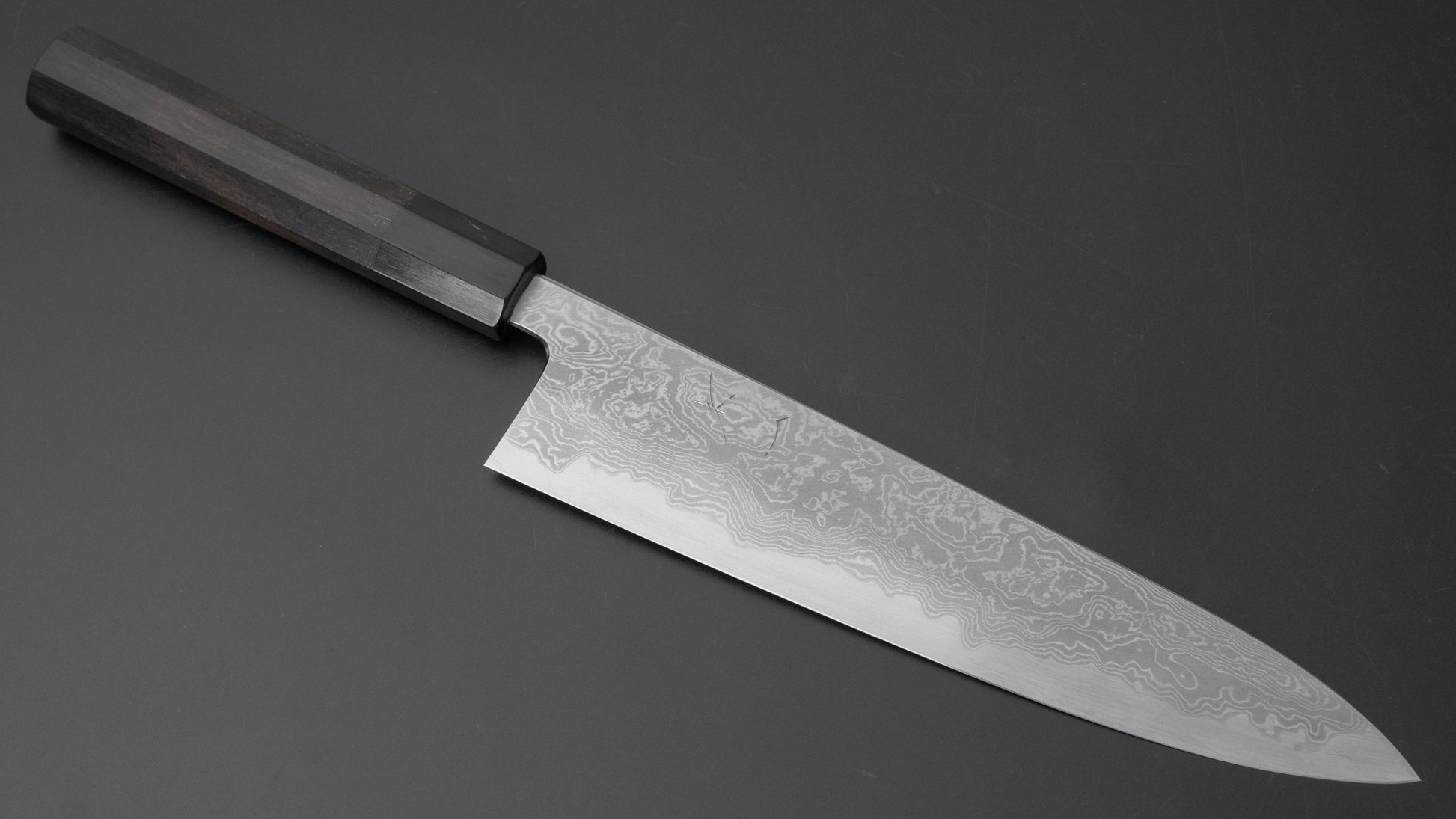 Hitohira Tanaka Kyuzo Blue #1 Damascus Gyuto 240mm Taihei Ebony Handle - HITOHIRA