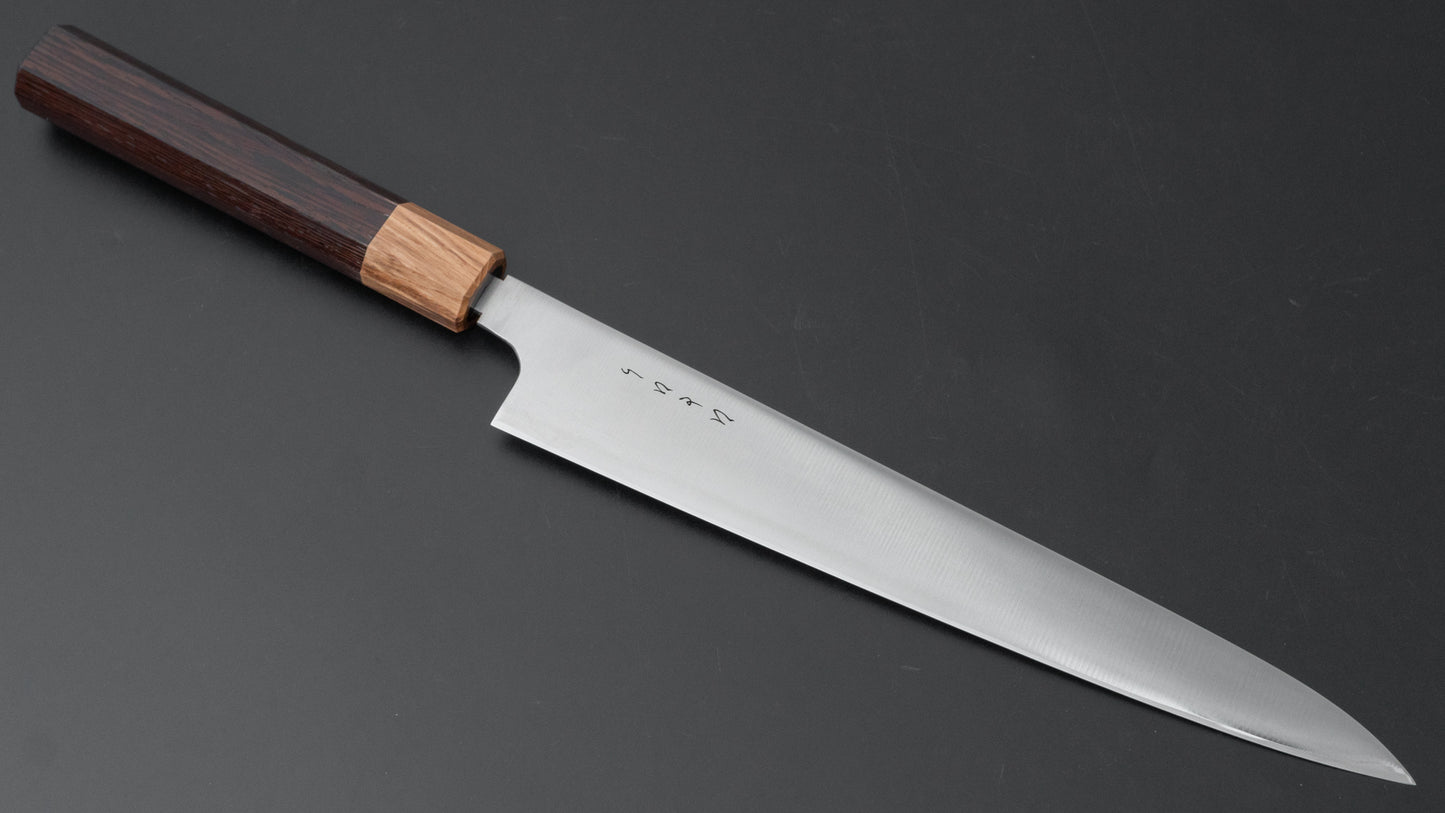 Hitohira KH Stainless Sujihiki 240mm Wenge Handle (Oak Ferrule) - HITOHIRA