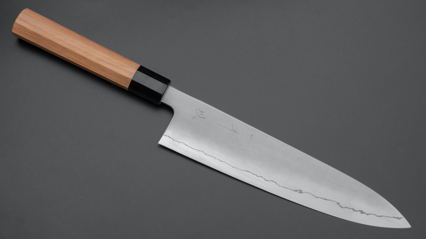 Hitohira Kikuchiyo Izo Silver #3 Gyuto 240mm Yakusugi Cedar Handle - HITOHIRA