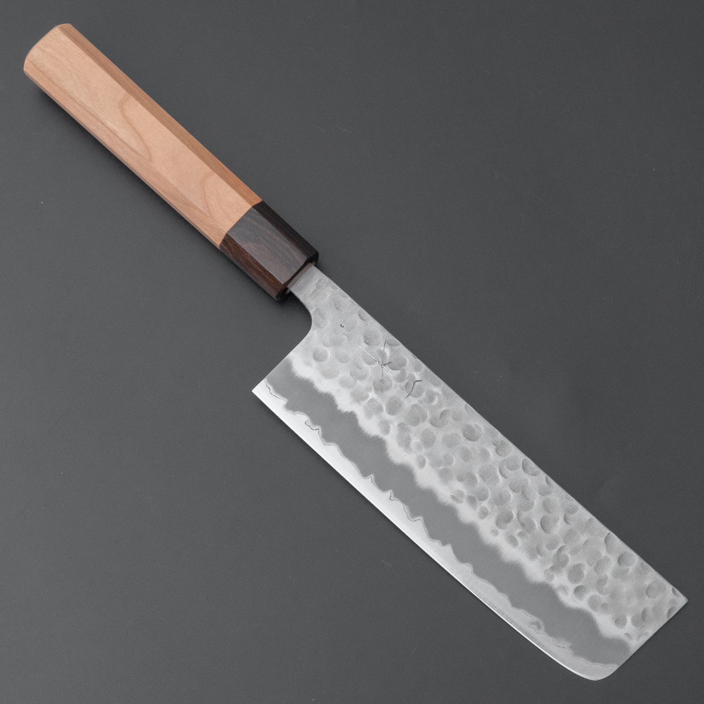 Hitohira Futana White #2 Migaki Tsuchime Nakiri 165mm Cherry Wood Handle - HITOHIRA