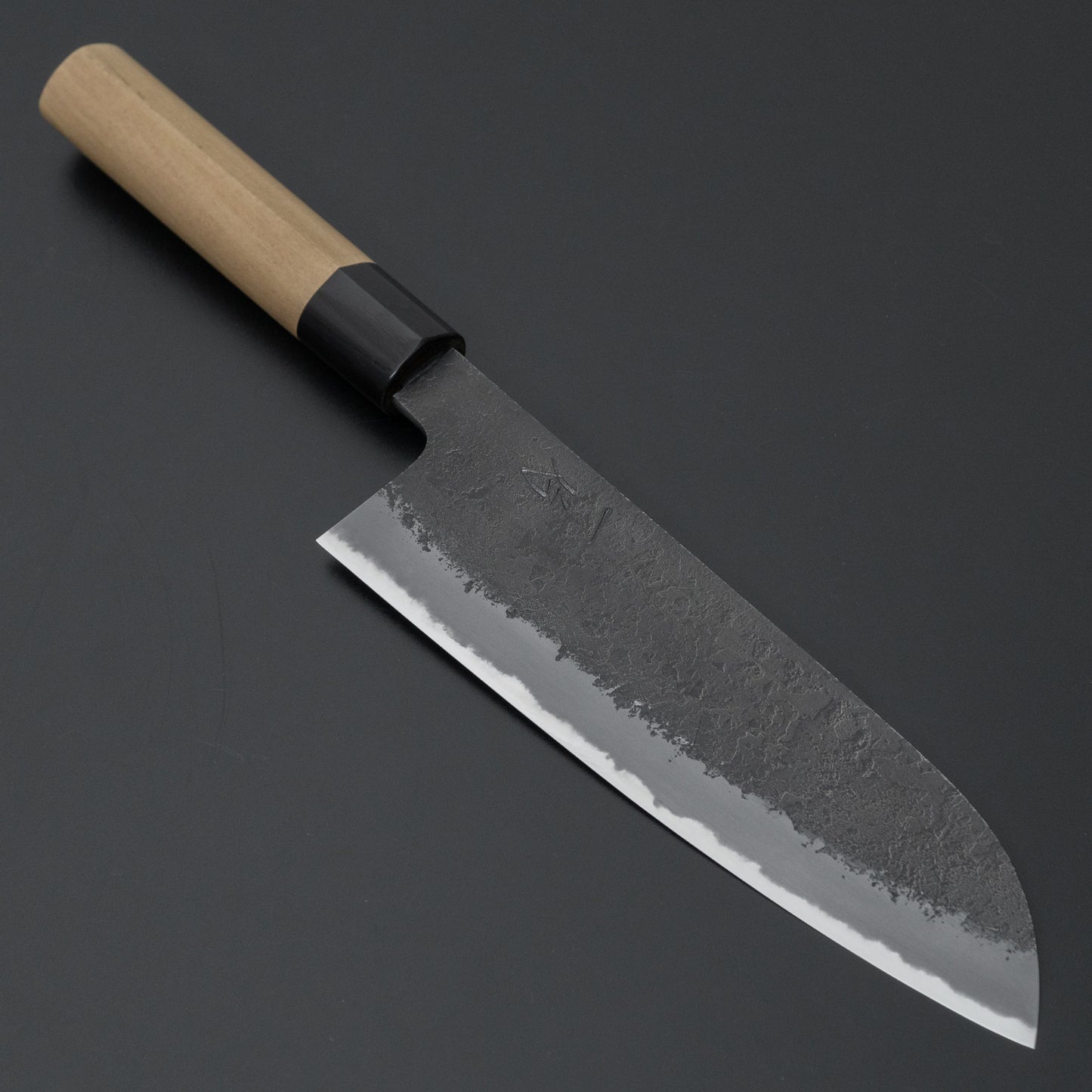 Hitohira Hinode Nashiji White #2 Santoku 180mm Ho Wood Handle (D-Shape) - HITOHIRA