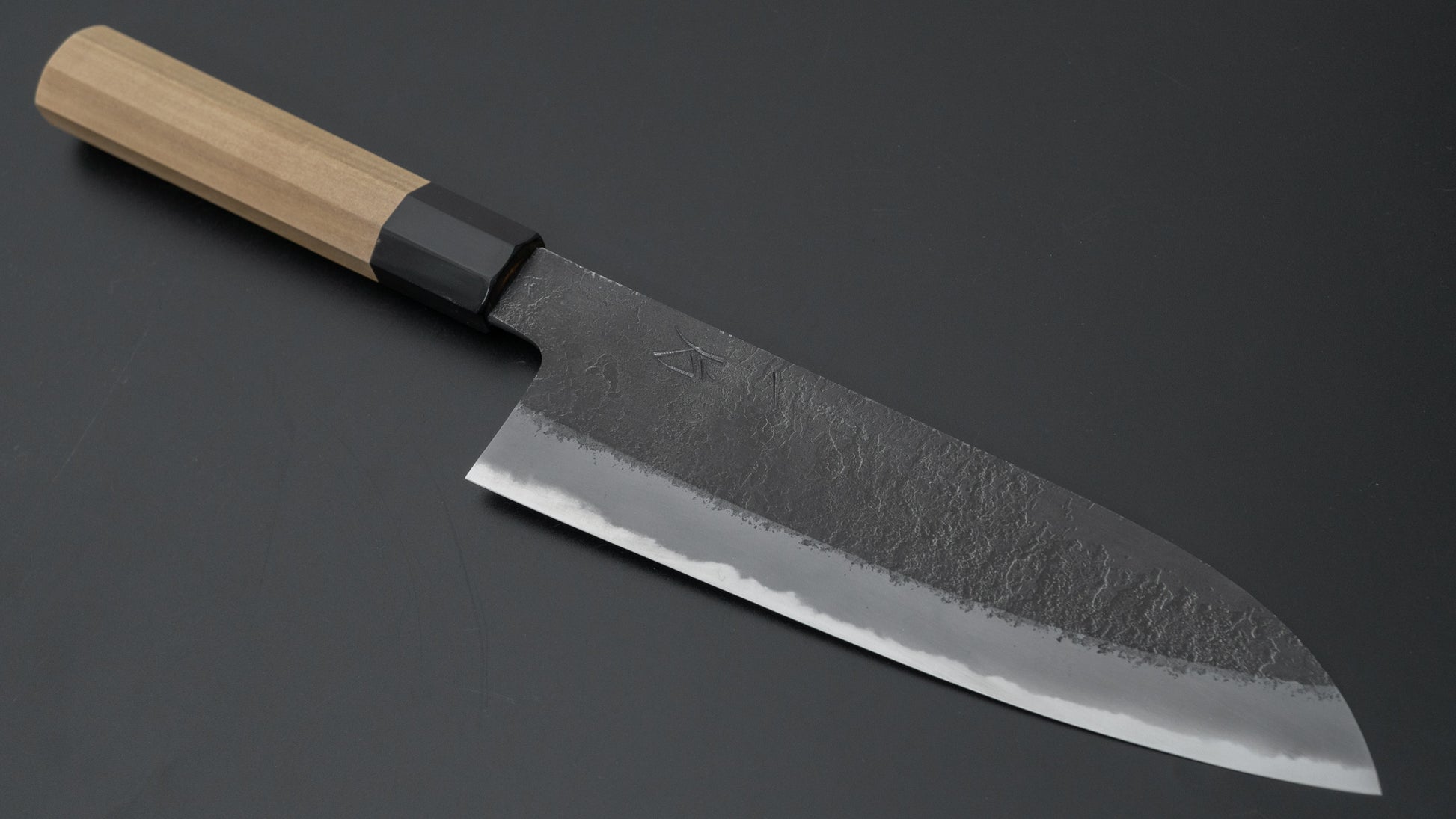 Hitohira Hinode Nashiji White #2 Santoku 180mm Ho Wood Handle - HITOHIRA