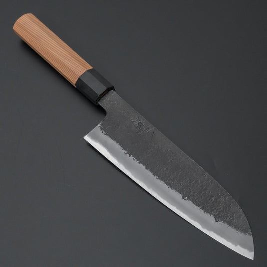 Hitohira Hinode Nashiji White #2 Santoku 180mm Yakusugi Cedar Handle - HITOHIRA