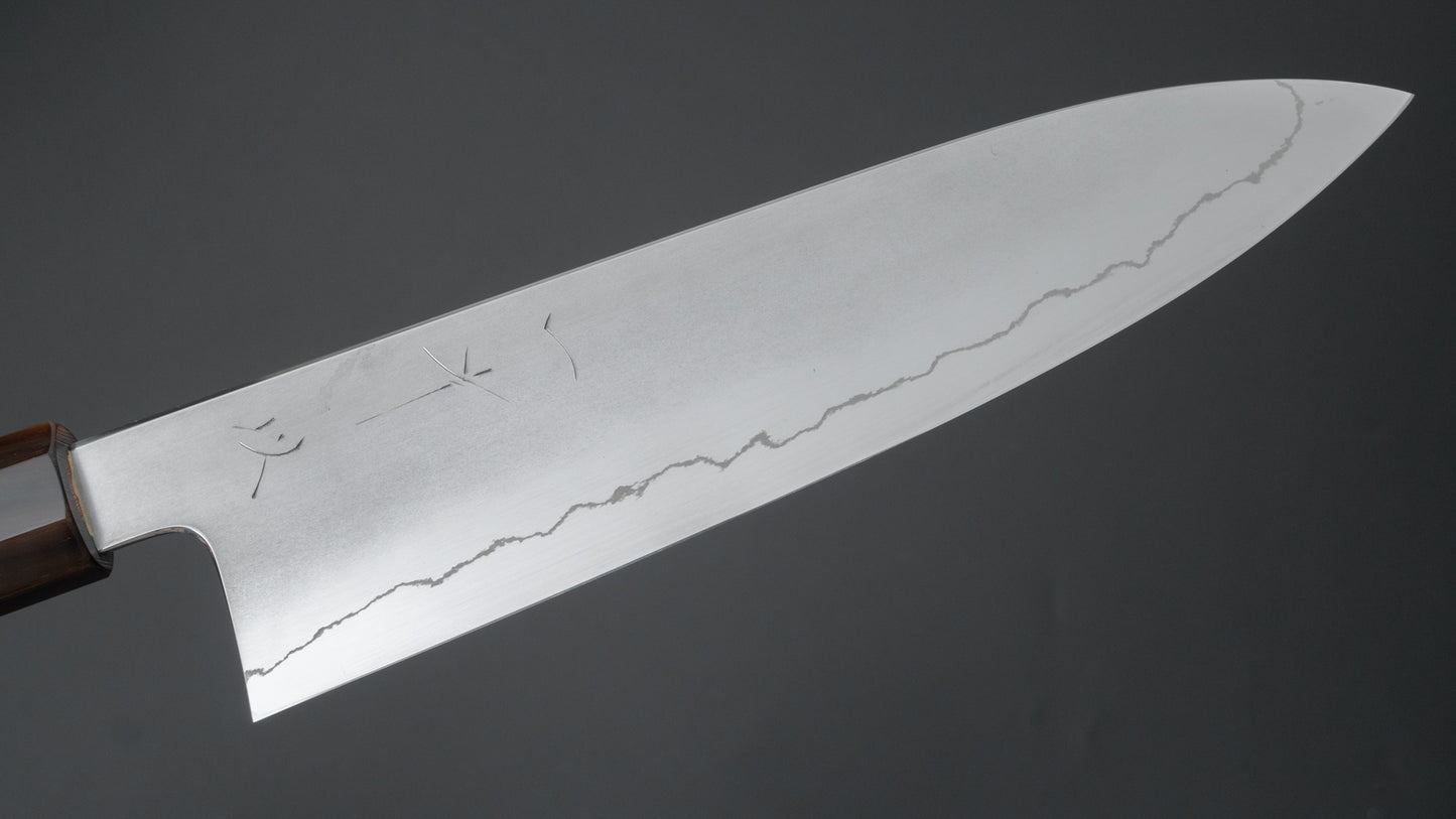 Hitohira Kikuchiyo Izo Silver #3 Gyuto 210mm Yakusugi Cedar Handle - HITOHIRA